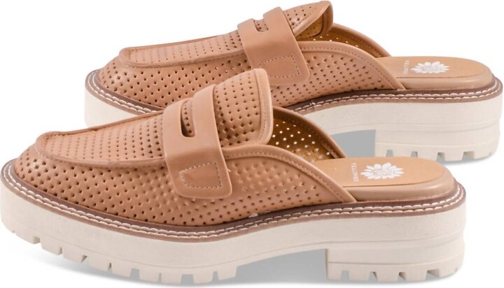 Yellow Box Women's Sherlyn Loafer Mule In Almond