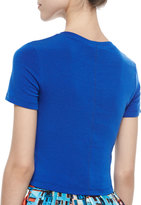 Thumbnail for your product : Alice + Olivia Short-Sleeve Crewneck Crop Top