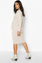 Thumbnail for your product : boohoo Maternity Knitted Rib Midi Skirt Co-ord Set