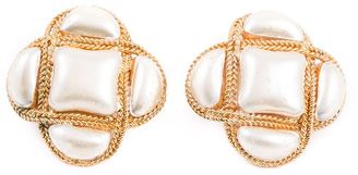Chanel Vintage faux pearl clip on earrings