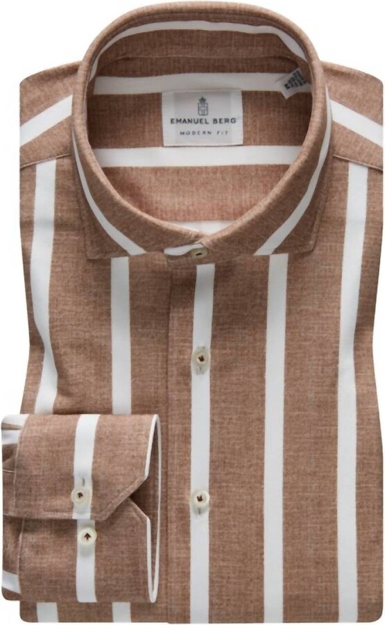 Emanuel Berg Byron In Brown Bold Stripe