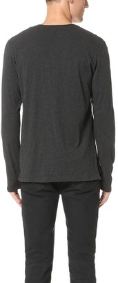 The Kooples Leather Trim Henley
