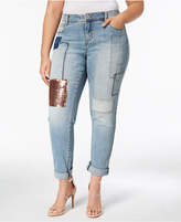 Thumbnail for your product : INC International Concepts Plus Size Sequin-Patch Boyfriend Jeans, Created for Macy's