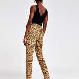 Thumbnail for your product : River Island Beige tiger print paperbag jeans