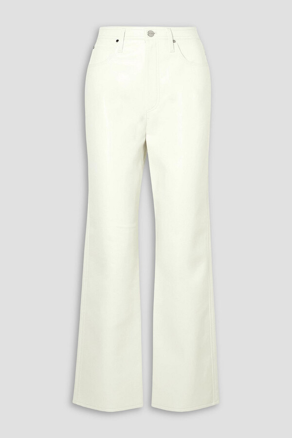 Gold Sign The Multi Stitch leather-blend straight-leg pants
