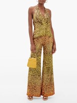 Thumbnail for your product : Halpern Sequinned Halterneck Top - Gold