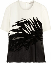 Thumbnail for your product : Jason Wu Embellished crepe and silk-chiffon top