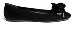 Thumbnail for your product : Nobrand Velvet bow suede ballerina flats