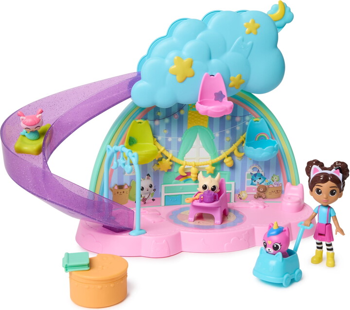 Gabby's Dollhouse Gabby’s Dollhouse, Kitty Care Ear Purrfect Playroom, 17-Pc Playset with Figures & Accessories for Kids 3+