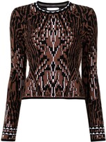 Thumbnail for your product : Hayley Menzies Aztec Tiger-Jacquard fitted jumper