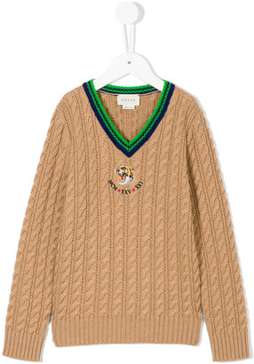 Gucci Kids cable knit jumper