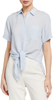 Thumbnail for your product : Theory Hekanina Linen Tie-Front Blouse