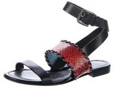 Thumbnail for your product : Pollini Embossed Leather Sandals w/ Tags