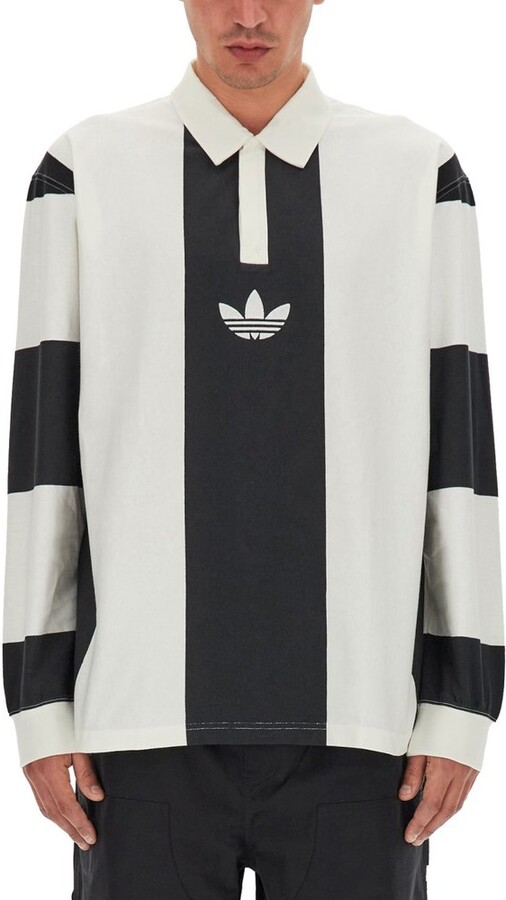 adidas NYCFC Stripe Polo Shirt - White/Light Blue