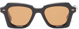 Jacques Marie Mage Lake 1940s Square Acetate Sunglasses - Black