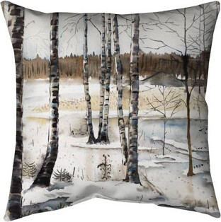 Begin Edition International Inc. Winter swamp - 18"x18" Outdoors Throw pillow - Spun poly - Print on demand