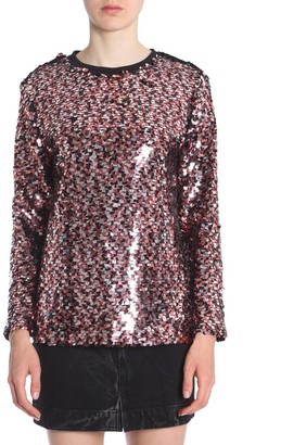 McQ Long-Sleeve Sequined Blouse