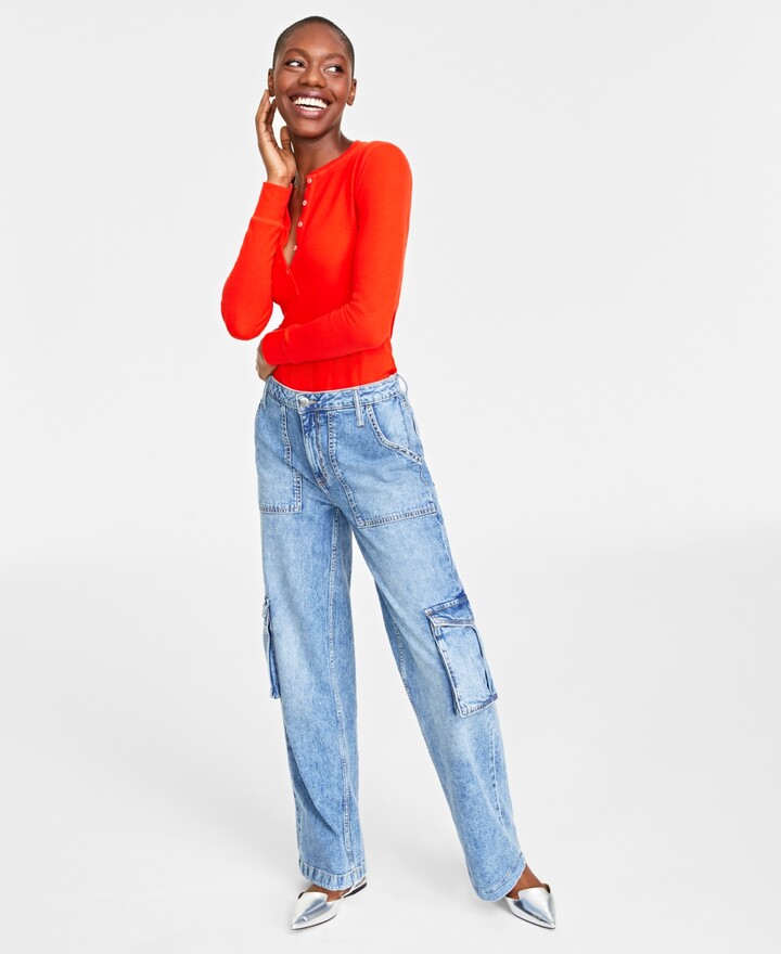 On 34th Women's High Rise Utility Cargo Jeans, Created for Macy's