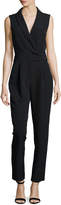 Thumbnail for your product : Milly Sleeveless Tuxedo-Collar Jumpsuit, Black
