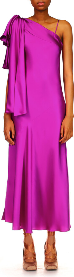 Silk And Satin One Shoulder Dress | ShopStyle