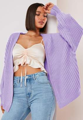 Missguided Batwing Cropped Oversized Chunky Rib Cardigan