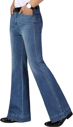 HAORUN Men Bell Bottom Jeans Slim Fit Flared Denim Pants 60s 70s Retro  Trousers - ShopStyle