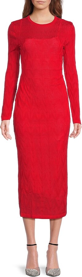 Chevron Knitted Midi-Dress