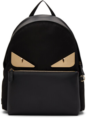fendi black leather backpack