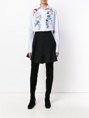 Ermanno Scervino floral embroidery striped shirt