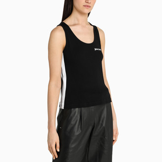 Palm Angels Black tank top with band detail