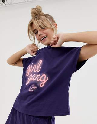 ASOS Design DESIGN girl gang pyjama short set
