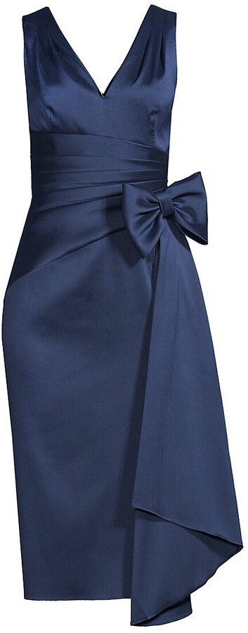 Navy Silk Wrap Dress | Shop the world's ...
