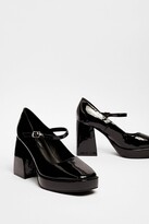 Thumbnail for your product : Nasty Gal Womens Patent Faux Leather Flare Heel Mary Jane Shoes