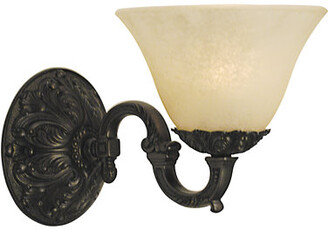 Astoria Grand Pippin 1-Light Candle Wall Light Black and Antique Gold 