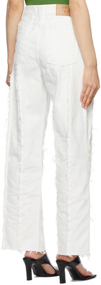 TheOpen Product White Paneled Raw Edge Jeans