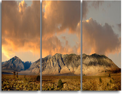 Design Art Sierra Nevada Mountain - 3 Piece Graphic Art on Wrapped Canvas Set