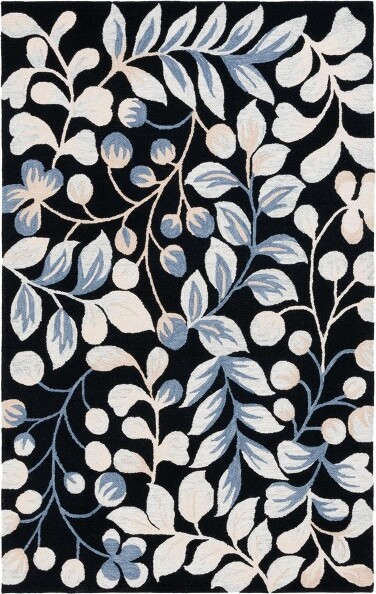 Safavieh JardinJAR754HandTuftedIndoorAccentRug-Black/Ivory-4'x6'