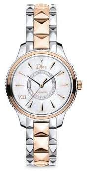 Christian Dior VIII Montaigne Diamond, 18K Rose Gold& Stainless Steel Automatic Bracelet Watch