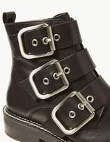 Thumbnail for your product : Marks and Spencer Leather Buckle Detail Ankle Boots