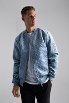 Thumbnail for your product : boohoo Tall Houndstooth Quilted Velvet Bomber Jacket