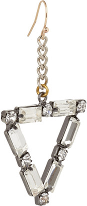 Lulu Frost Empire oxidized silver-tone crystal earrings