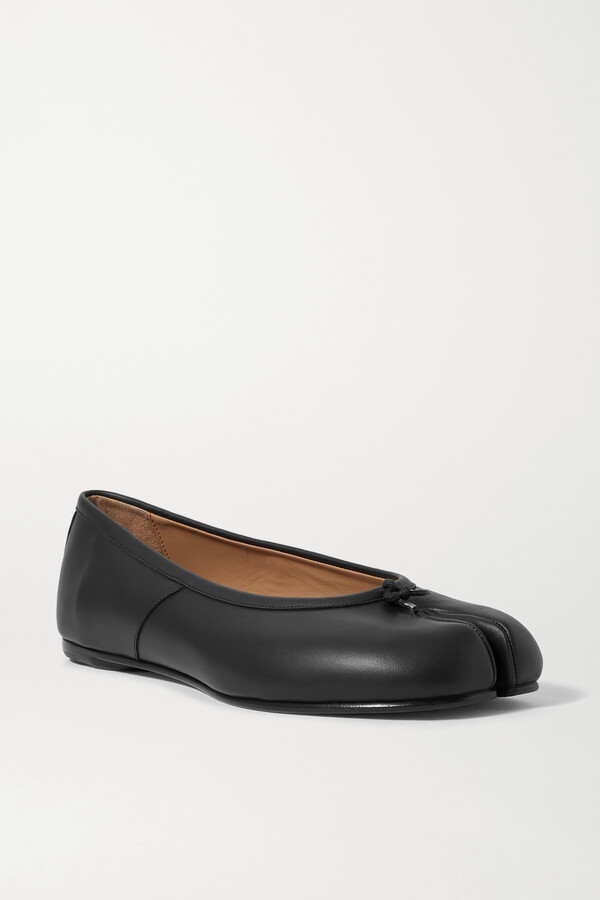 Maison Margiela Tabi Split-toe Leather Ballet Flats - Black - ShopStyle
