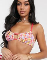 Thumbnail for your product : Playful Promises floral rouched bikini bralette