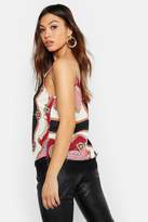 Thumbnail for your product : boohoo Woven Chain Geo Lace Cami