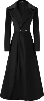 Long Winter Coats Women Black Wool