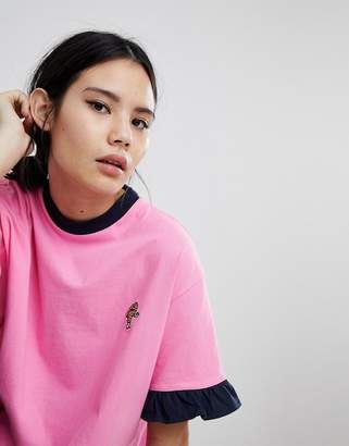 Lazy Oaf Oversized T-Shirt With Chicken Drumstick Patch