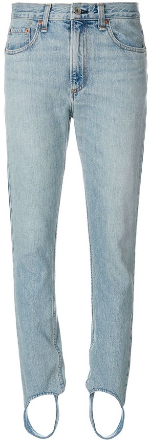 denim stirrup pants