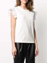 Thumbnail for your product : Philosophy di Lorenzo Serafini ruffle sleeve logo embroidered T-shirt