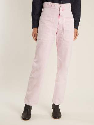 Etoile Isabel Marant Lana High Rise Straight Leg Trousers - Womens - Light Pink
