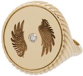 Thumbnail for your product : Retrouvaí 14kt yellow gold Alchemy Bravery wings ring